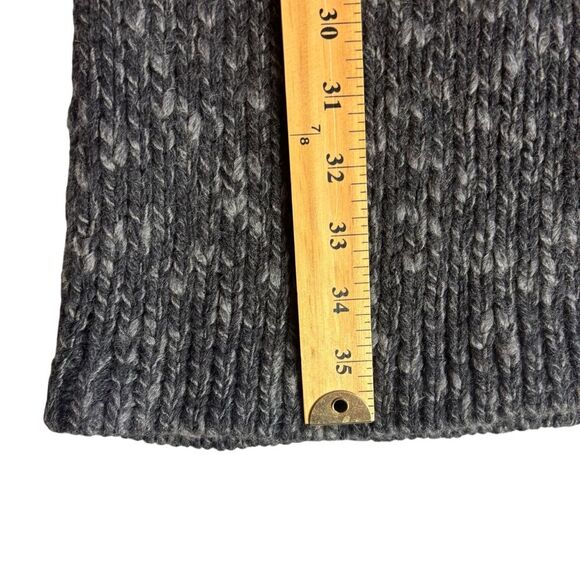 Vintage 90's Express Charcoal Grey Wool Blend Belted Longline Cardigan Sweater L - Picture 10 of 13